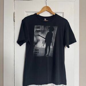 T Shirt The Cure Boys Don't Cry 2007 Black Distressed Y2K Large